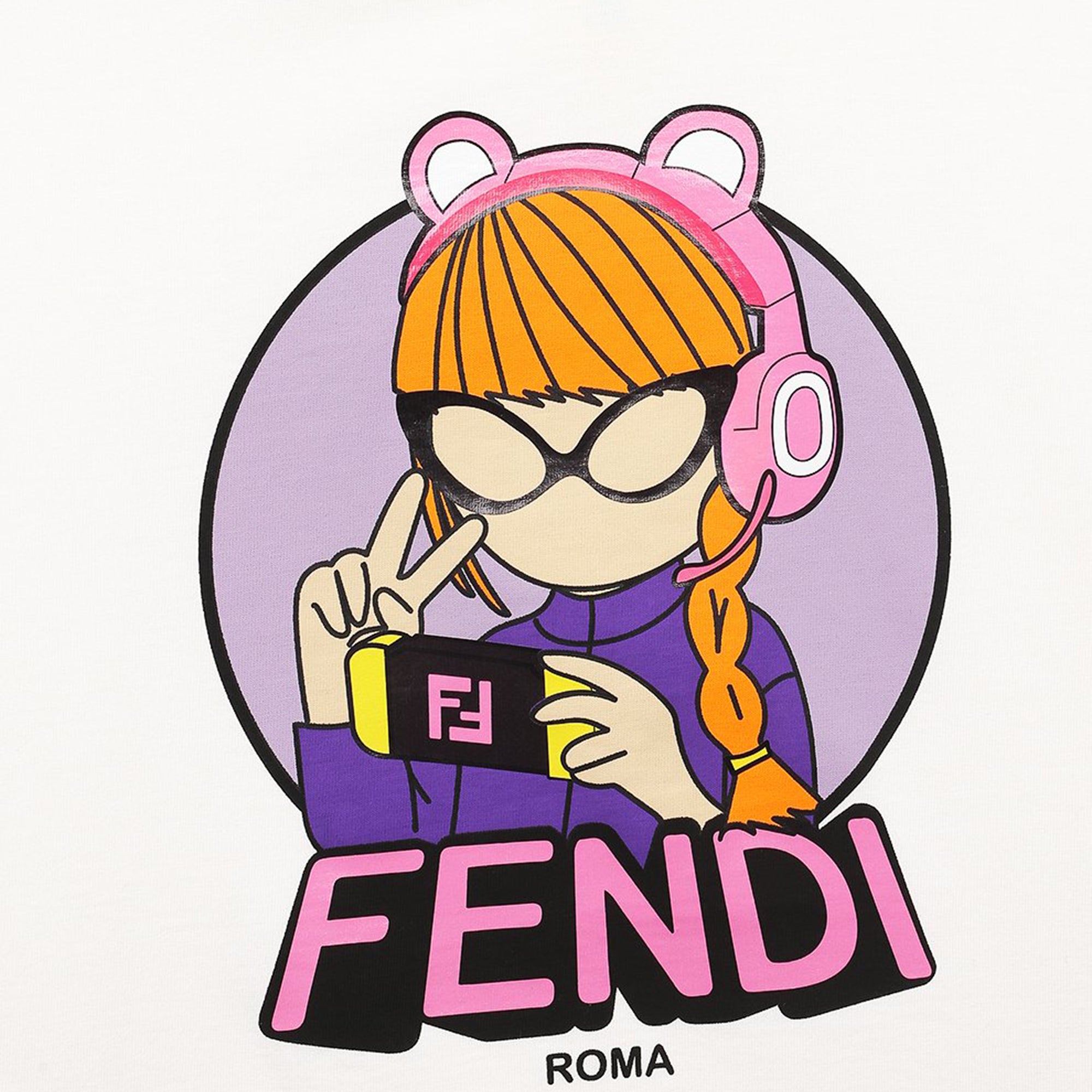 Fendi circle outlet logo t shirt