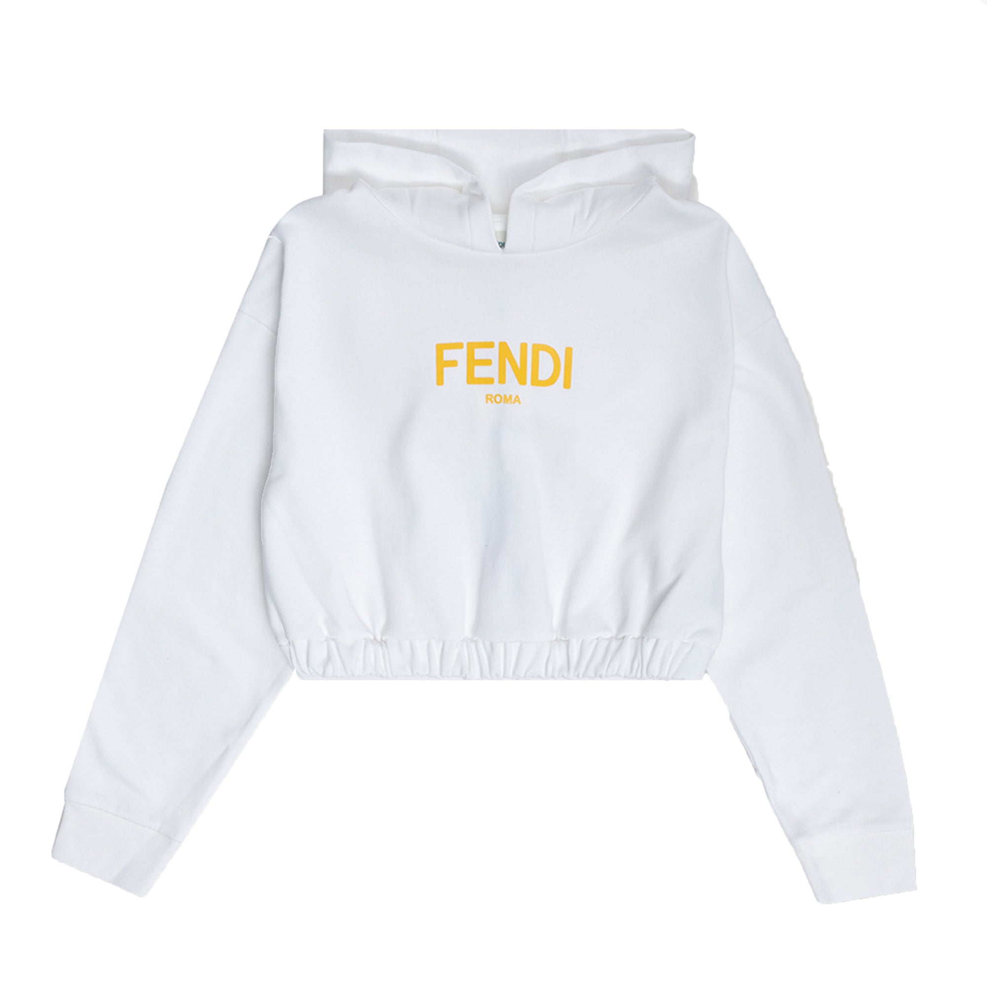 Fendi Girls Hoodie Logo White