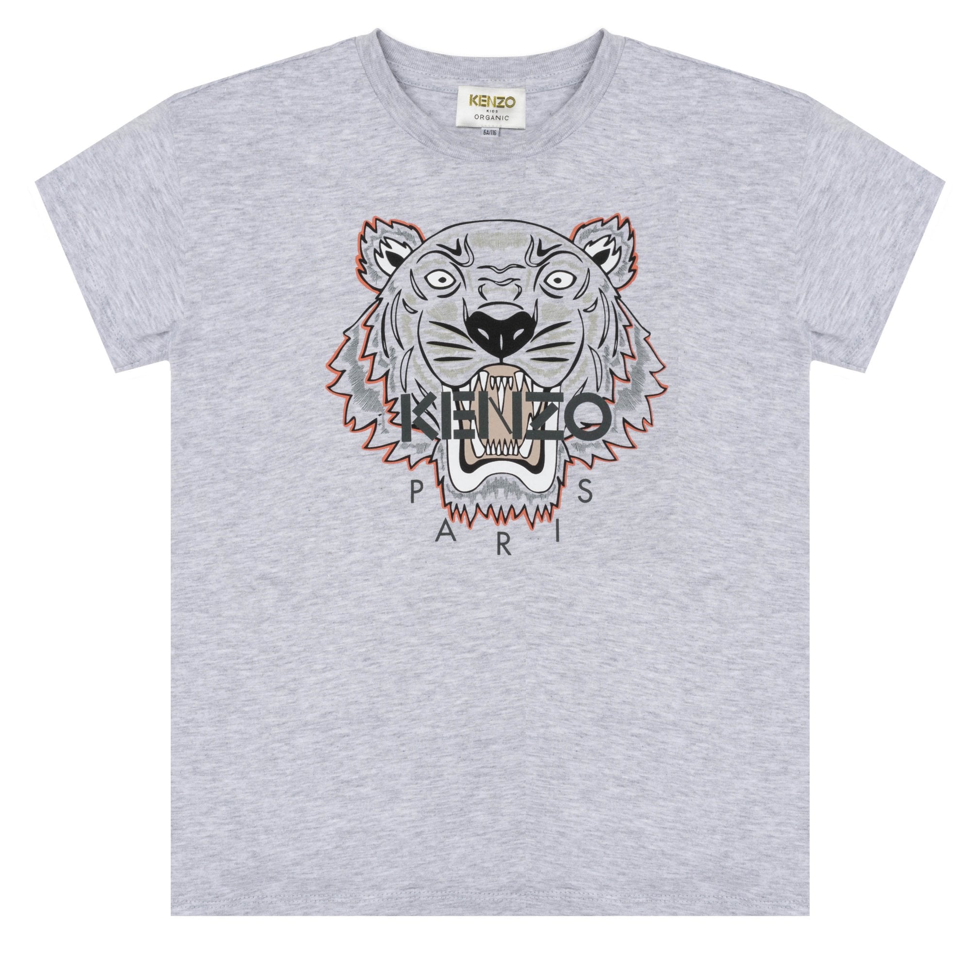 Kenzo Boys Tiger T shirt Grey