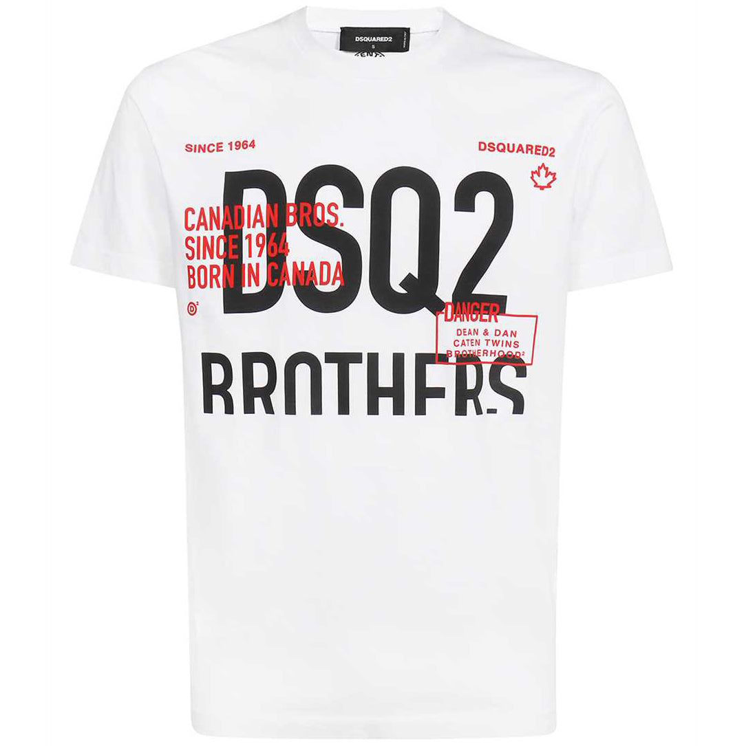 Dsquared2 Men s Brothers Graphic T Shirt White