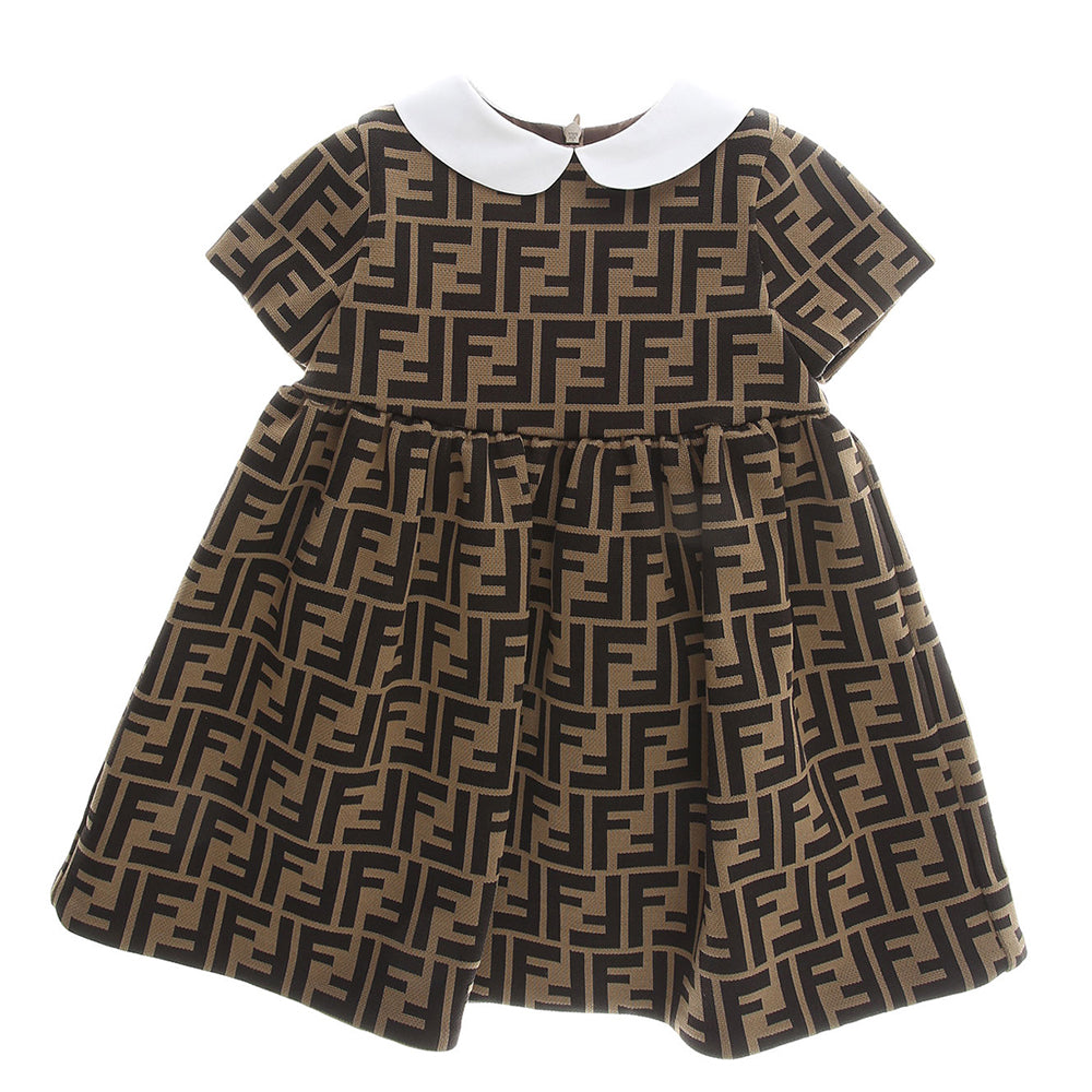 Fendi Baby Girls Ff Print Dress Brown