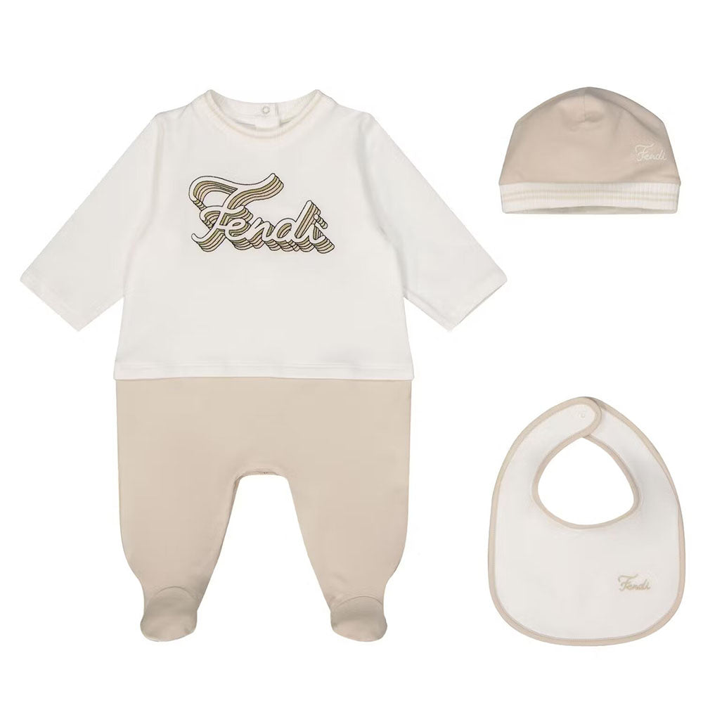 FENDI clothing set Beige for girls