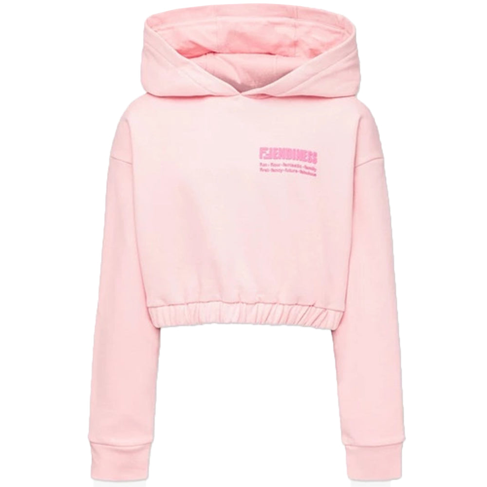 Fendi Girls Crop Hoodie Pink