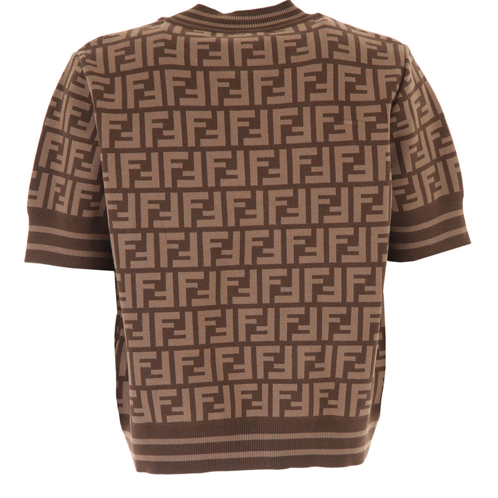 Fendi logo short outlet sleeve sweater