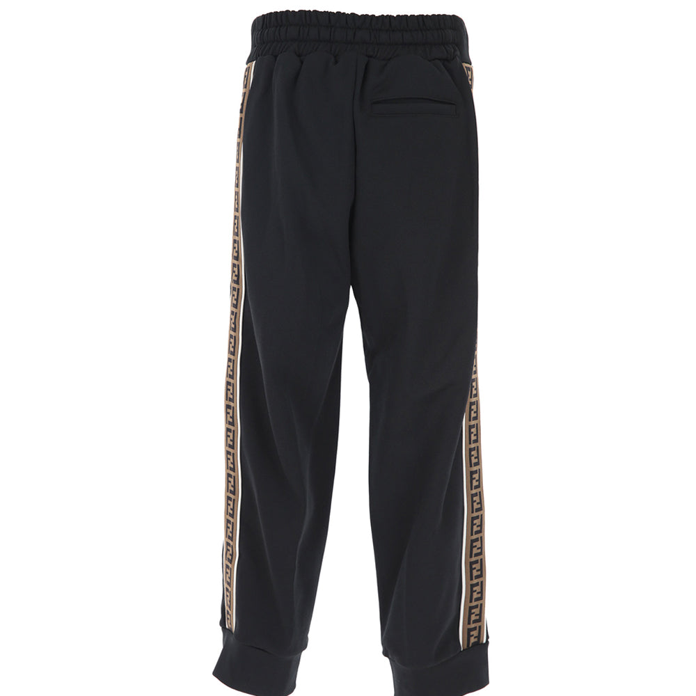 Fendi Unisex FF Tape Logo Joggers Black Maison Threads