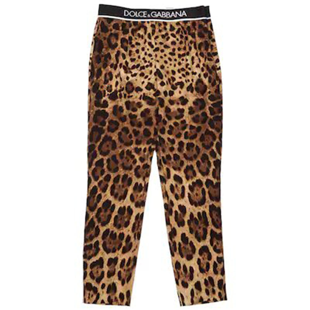 Dolce & Gabbana - Girls Brown Leopard Print Leggings