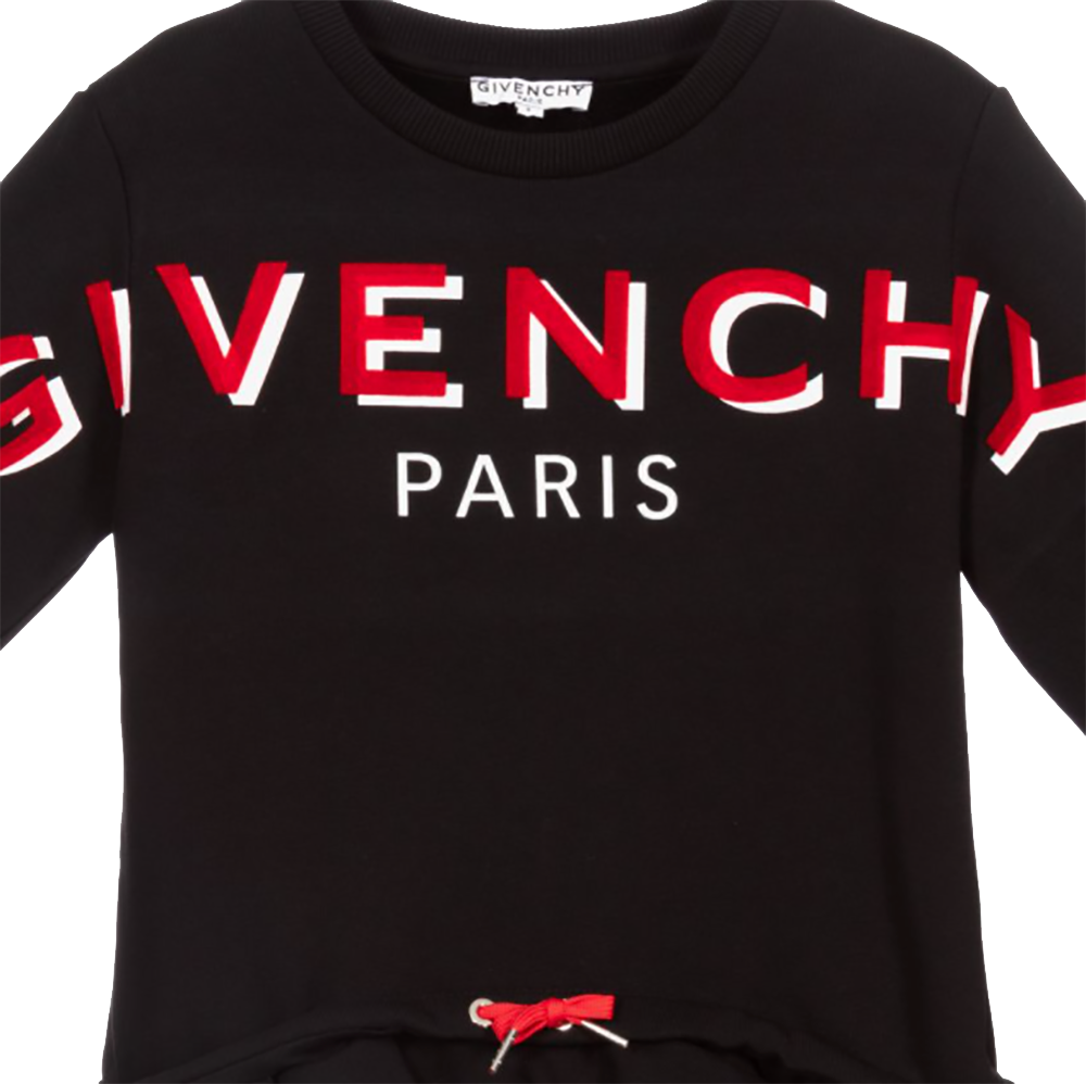 Givenchy Girls Logo Print Dress Black