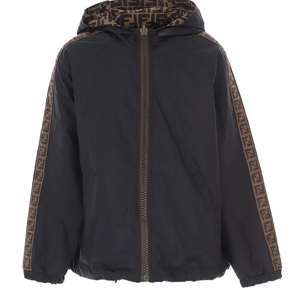 Casual jackets Fendi Jr - Monogram FF reversible jacket in black