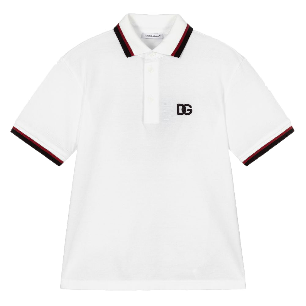 Dolce and gabbana white polo outlet shirt