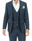 Marc Darcy Mens Slim Fit Dion Check Suit Navy