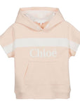 Chloé Girls Short Sleeve Hoodie Pink