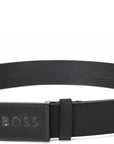 Hugo Boss Mens Boss Icon Logo Belt Black