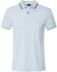 Hugo Boss Mens Striped Collar Polo Shirt Blue