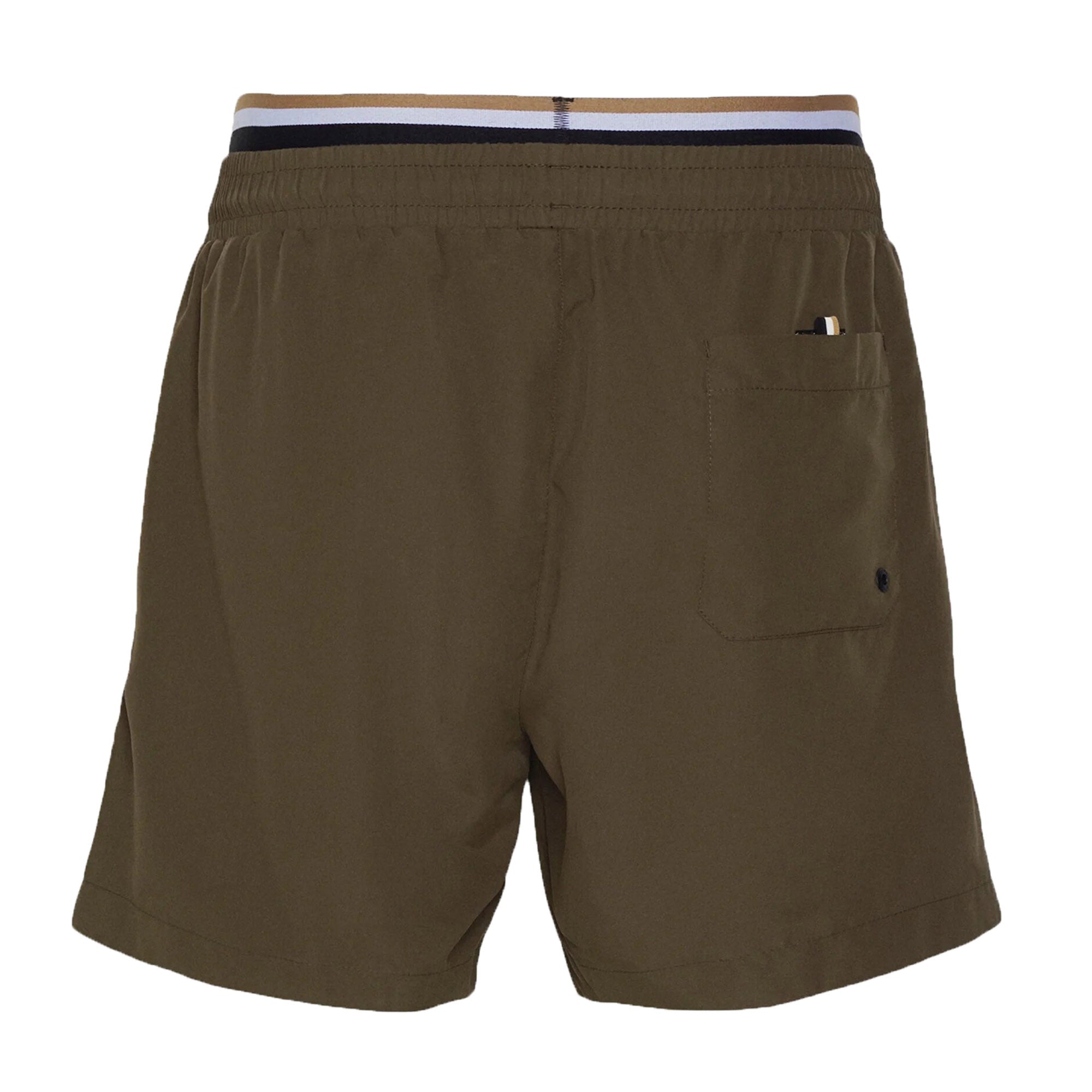 Hugo Boss Mens Logo Swim Shorts Khaki