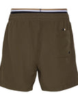 Hugo Boss Mens Logo Swim Shorts Khaki