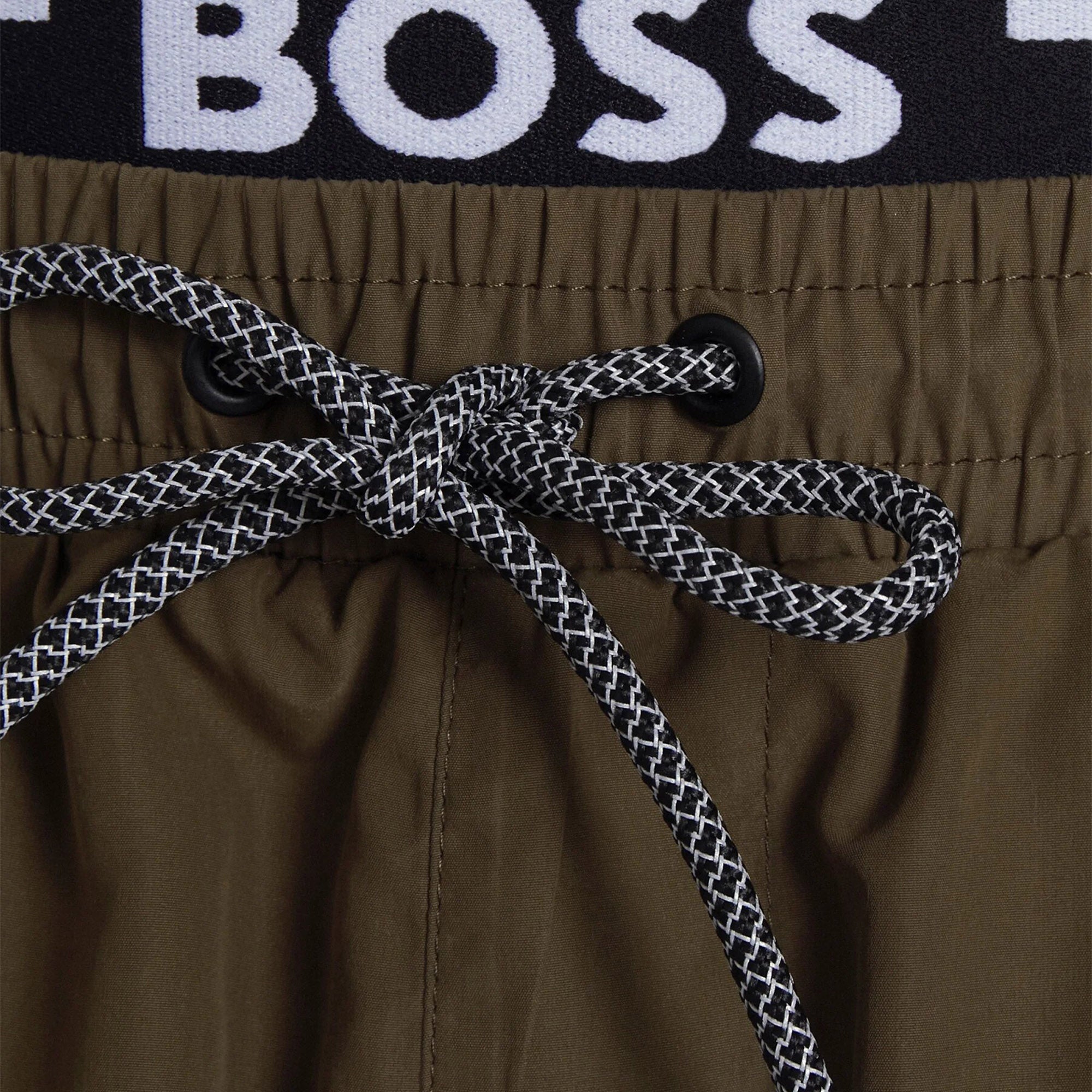 Hugo Boss Mens Logo Swim Shorts Khaki