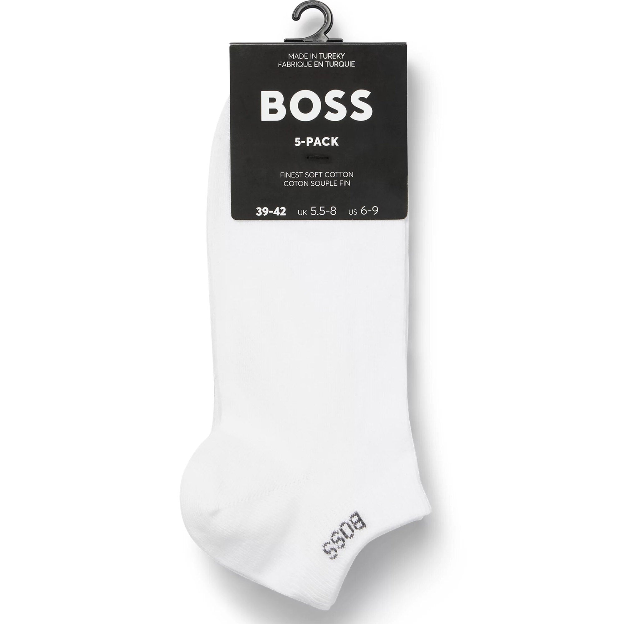 Hugo Boss Mens 5 Pack Cotton Socks White