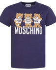 Moschino Boys Teddy Logo T-shirt in Navy