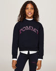 Tommy Hilfiger Varsity Logo Relaxed Sweatshirt Girls Navy