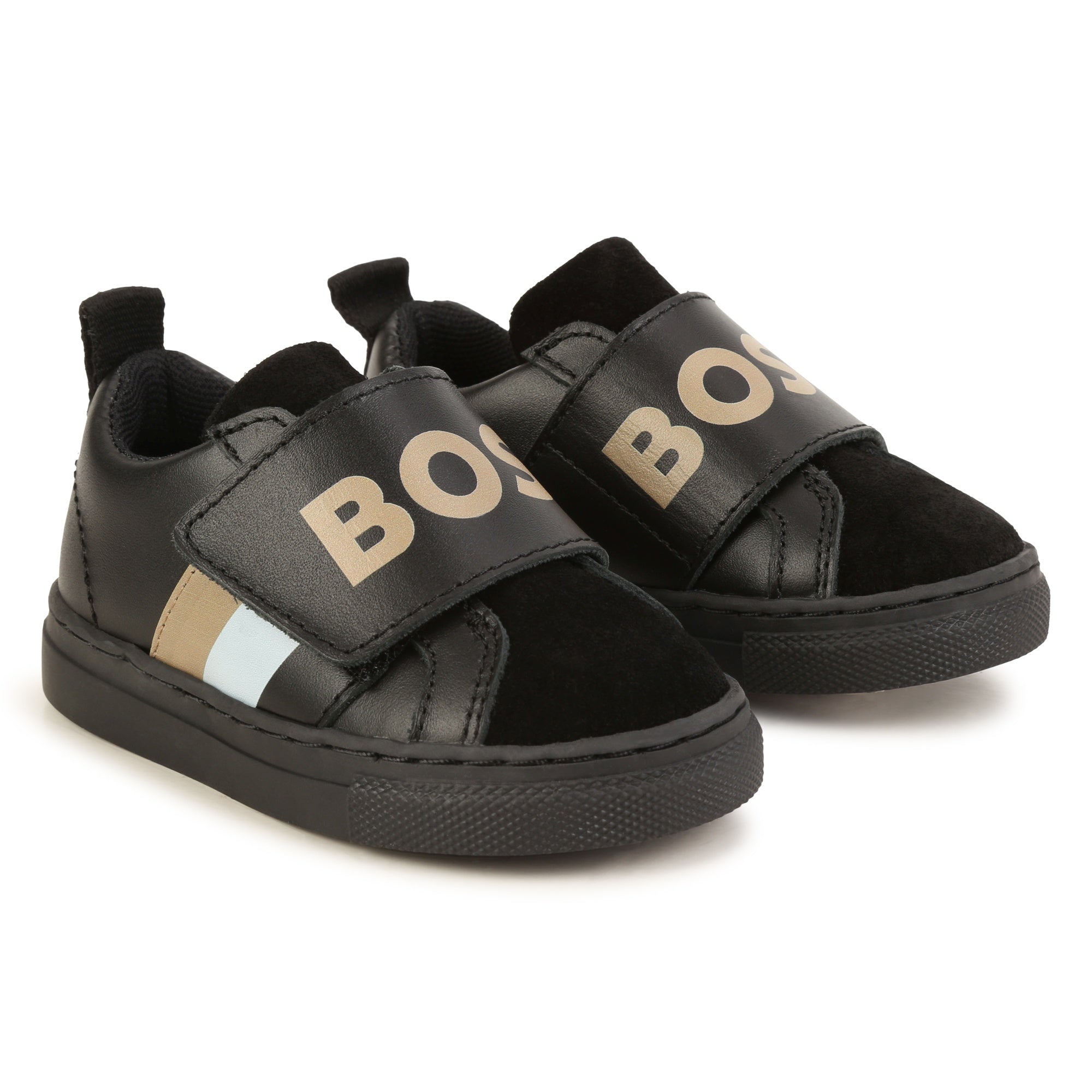 Boss Baby Boys Stripe Sneakers in Black