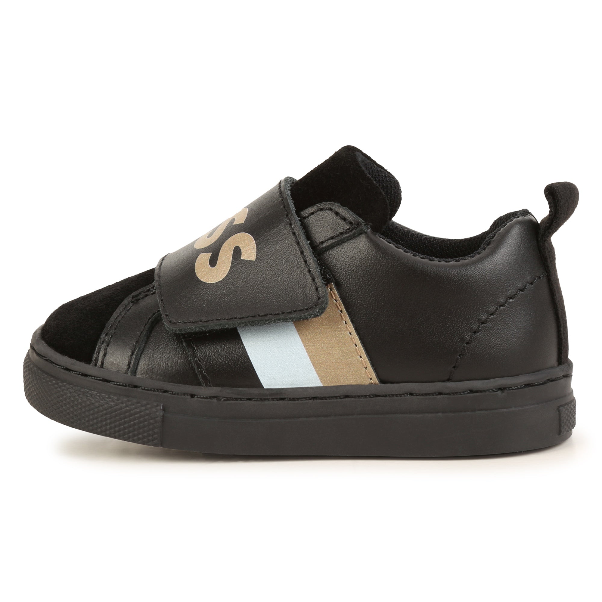 Boss Baby Boys Stripe Sneakers in Black