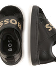 Boss Baby Boys Stripe Sneakers in Black