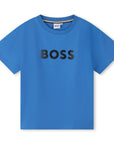 Boss Boys Logo Classic T-shirt in Blue