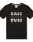 Boss Boys Large Logo T-shirt in Black