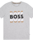 Boss Boys Box Logo T-shirt in Grey