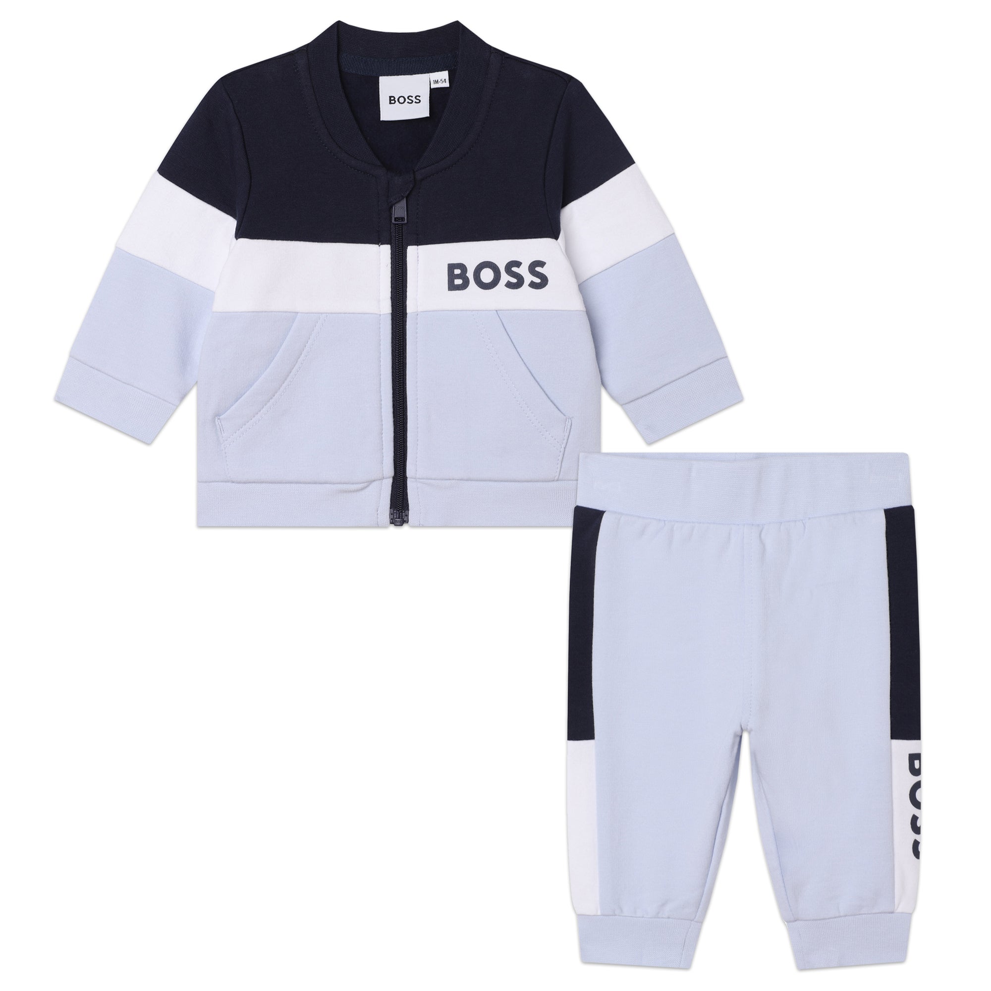 Boss Baby Boys Tracksuit Zip Top and Pants Set in Pale Blue