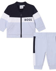 Boss Baby Boys Tracksuit Zip Top and Pants Set in Pale Blue