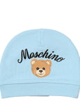 Moschino Baby Unisex Teddy Logo Hat in Blue