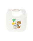 Moschino Baby Unisex Babygrow and Bib Set in White