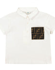 Fendi Baby Unisex FF Logo Polo White