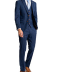 Marc Darcy Mens Max Royal 3pc Suit Blue