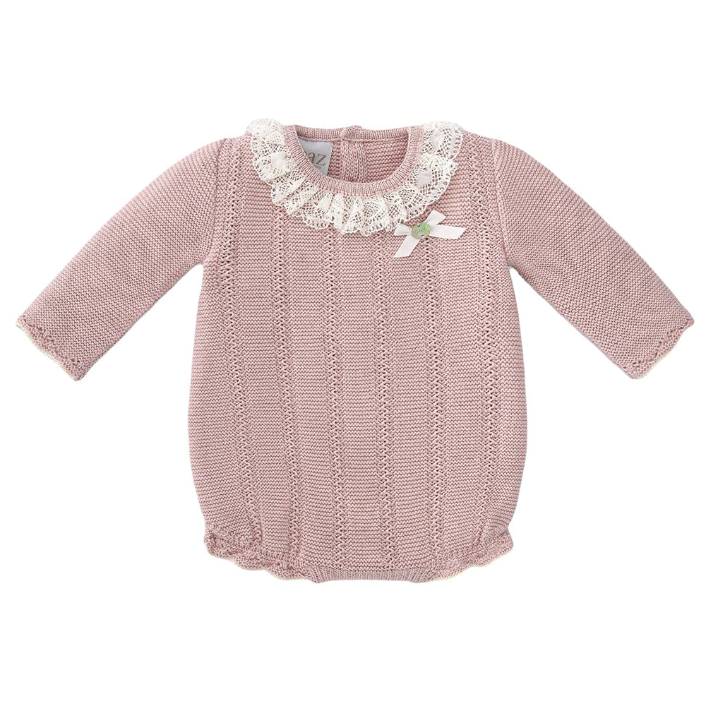 Paz Rodriguez Baby girl Knitted Romper Pink