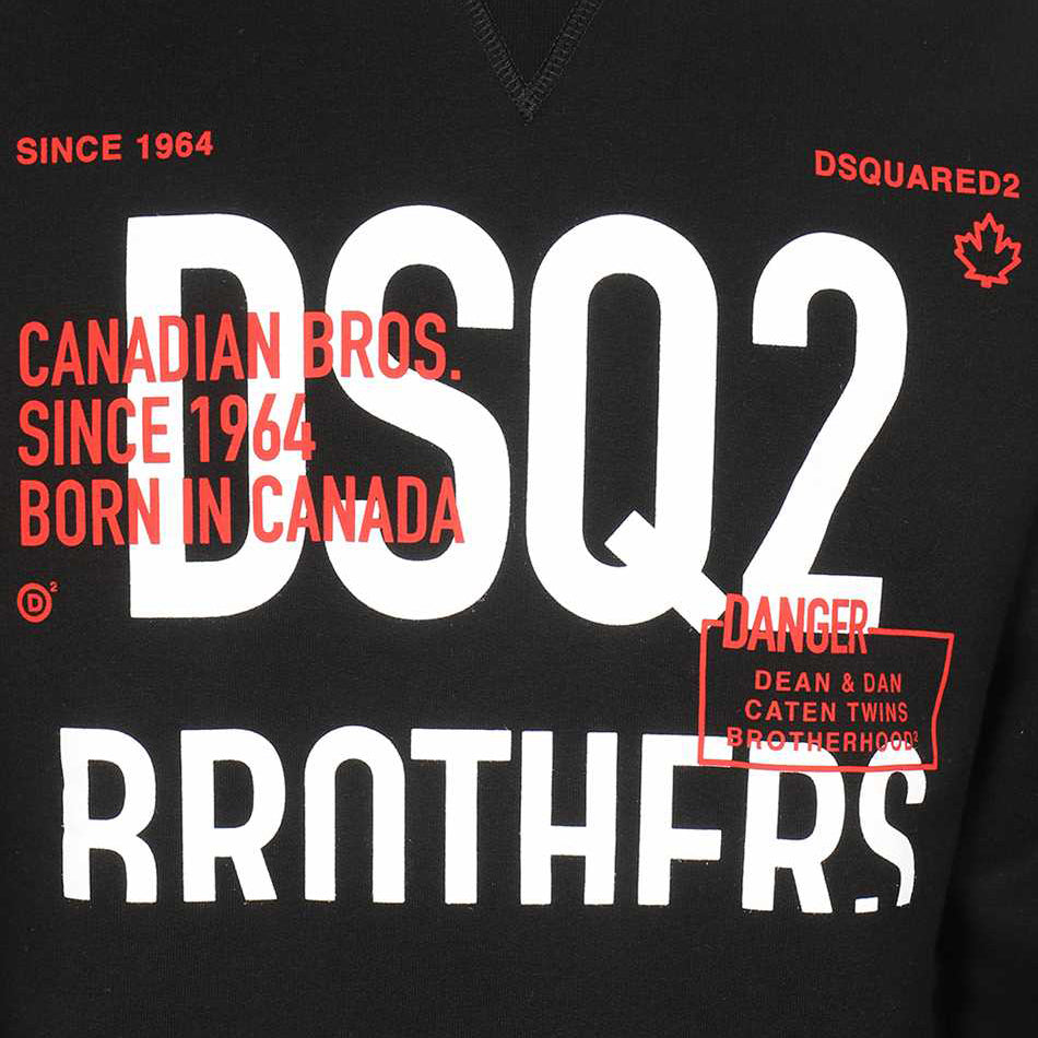 Dsquared2 Men&#39;s Graphic &quot;Brothers&quot; Print Sweatshirt Black