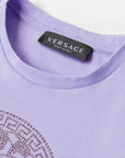 Versace Girls Medusa Embroidered Logo T Shirt Purple