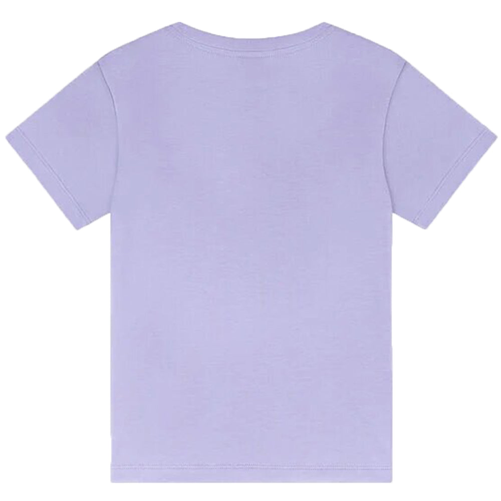 Versace Girls Medusa Embroidered Logo T Shirt Purple