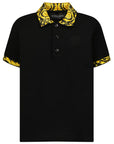 Versace Boys Barocco Polo Shirt Black