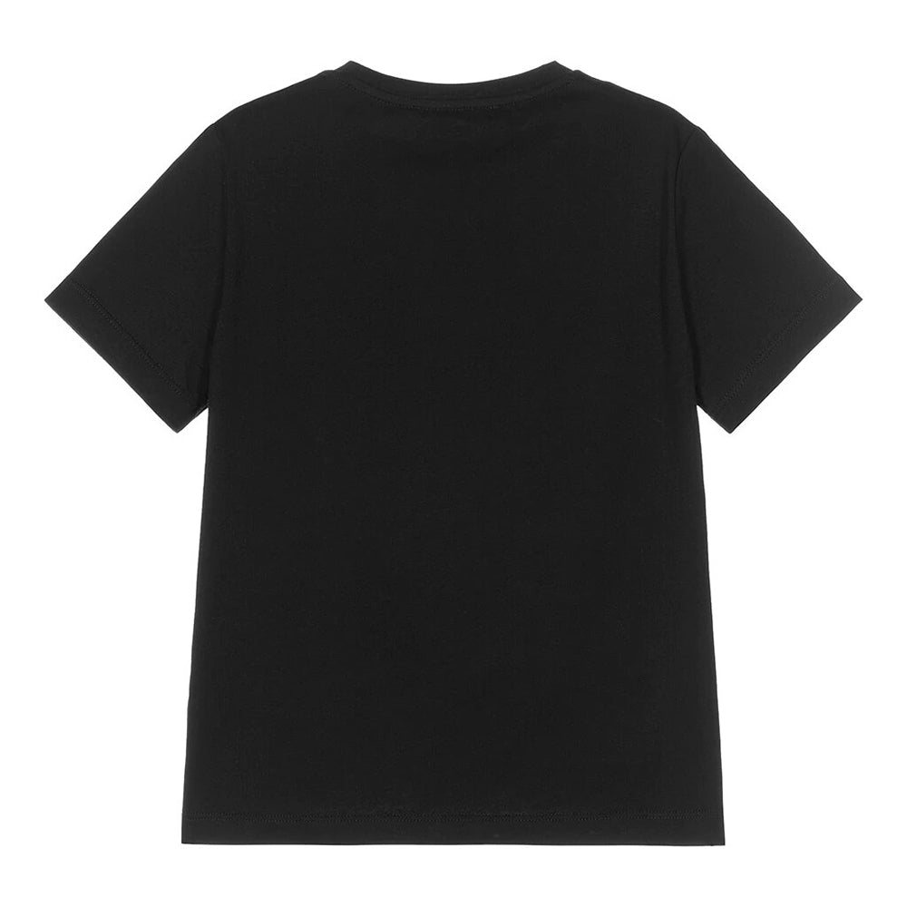 Versace Boys Spray Effect Logo T-shirt Black