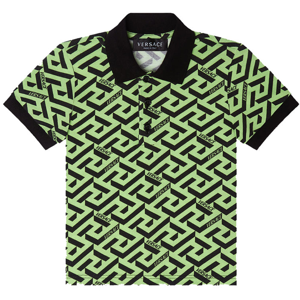 Versace Baby Boys La Greca Polo Green