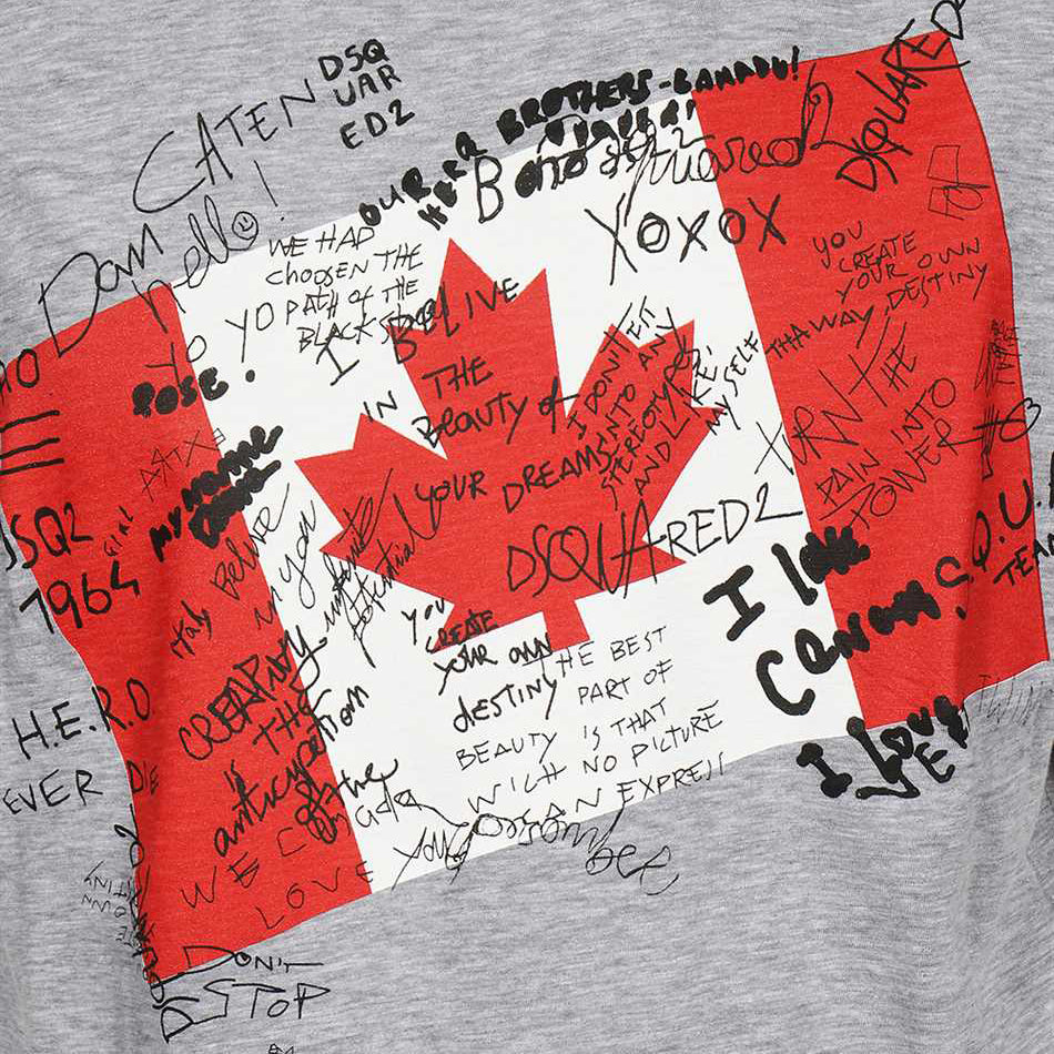Dsquared2 Men&#39;s Canadian Graphic Print T-Shirt Grey