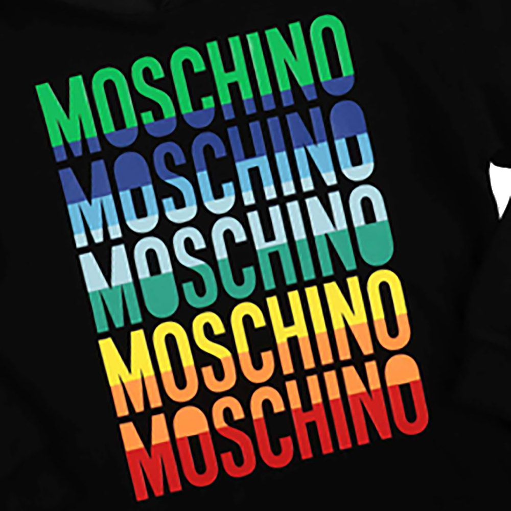 Moschino Boys Multi Logo Hoodie Black