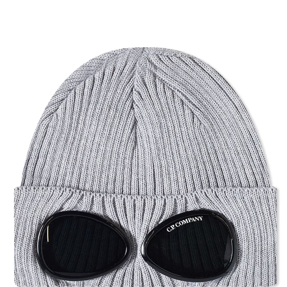 C.P Company Kids Goggle Lens Beanie Hat Grey