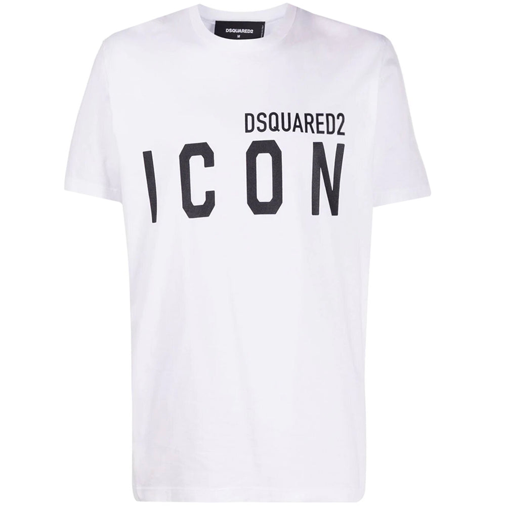 Dsquared2 Men&#39;s Classic ICON Print Crew Neck T-Shirt White