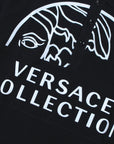 Versace Collection Men's Large Graphic Print Polo Shirt Black