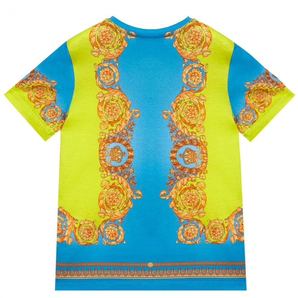 Young Versace Boys Fluo Barocco T-shirt Blue – Maison Threads