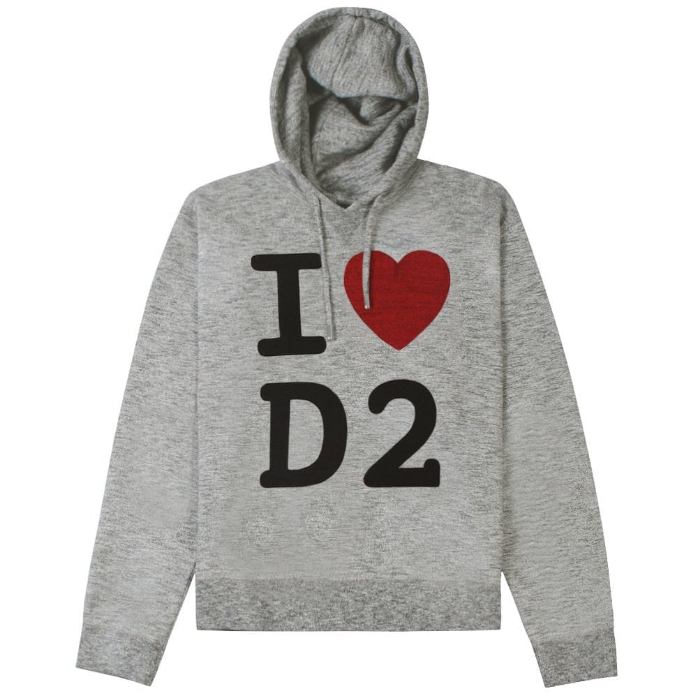 DSquared2 Men&#39;s &#39;I Love D2&#39; Hoodie Grey