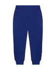 Versace Boys Cotton Logo Joggers Blue